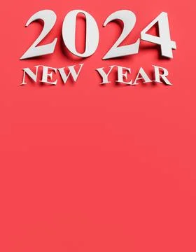 New year concept. Slanted numbers 2024 with blank red background for text Stock Illustration
