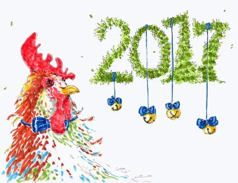 New year congratulation card Stock Illustration