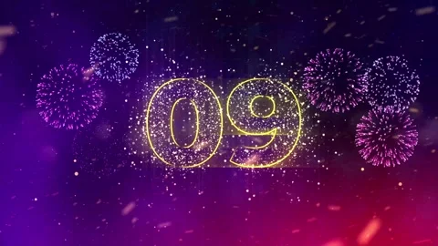 New Year Countdown 10 to 0 Fireworks Reveal Happy New Year Stock Footage 319931614