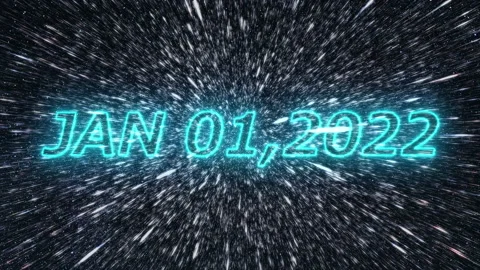 New Year Countdown from 2021 to 20222 (Computer Graphics) Video stock 158437131