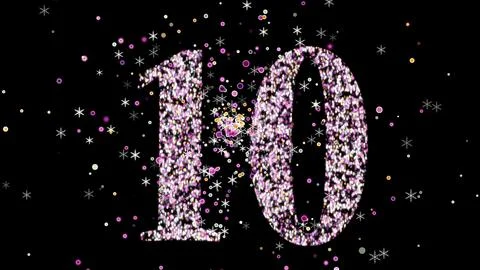 New Year Countdown 2025 in stunning 4K with sparkling golden particles. Wat.. Stock Illustration