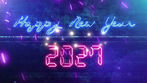 New Year Countdown 2027 Neon V7 動画素材 339437538
