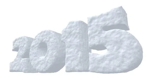 New year date 2015 made of snow Stock Illustration