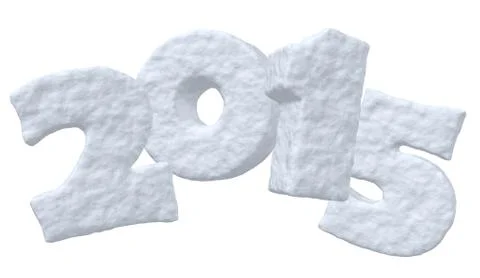 New year date 2015 made of snow Stock Illustration