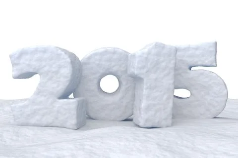 New year date 2015 made of snow Stock Illustration