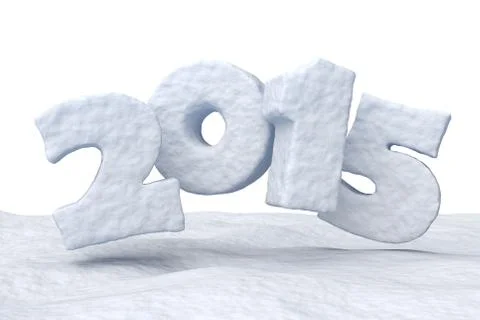 New year date 2015 made of snow Stock Illustration