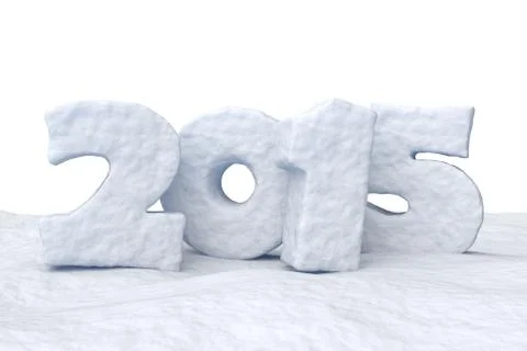 New year date 2015 made of snow Stock Illustration