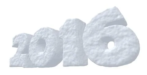 New Year Date 2016 made of snow Stock-Illustration