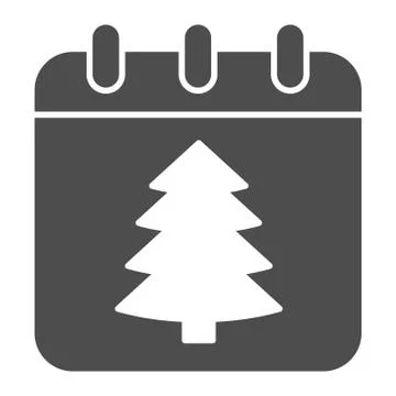 New Year Date solid icon, Christmas concept, winter holiday Calendar sign on Illustrazione stock