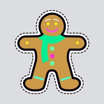 New Year Decorated Gingerbread in Shape of Man Illustrazione stock