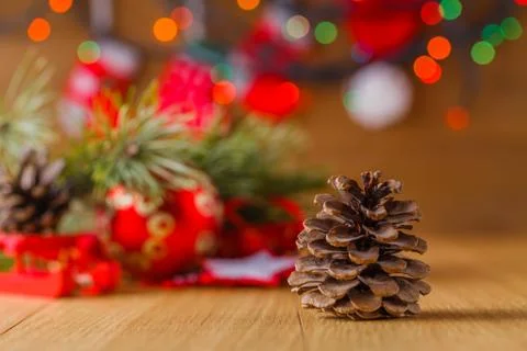 New year decoration on table Stock-Fotos