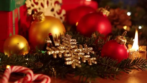 New year decorations in 4k Stock Footage 324438438