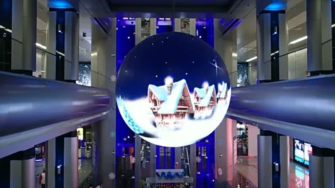 New year decorations in the mall Stock Footage 170759653