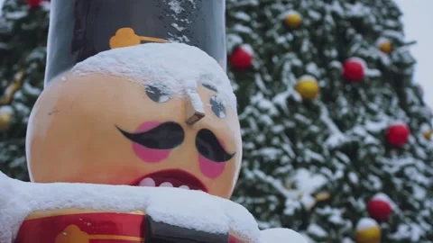 New Year decorations, nutcracker statues Stock Footage 325075205