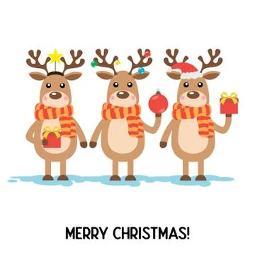 New year deer Stock Illustration