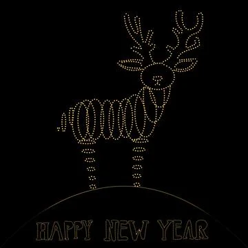 New year deer Stock Illustration