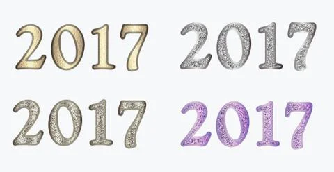 New year in different versions Stock Illustration