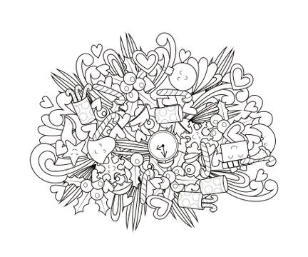 New year doodle design. Stock Illustration