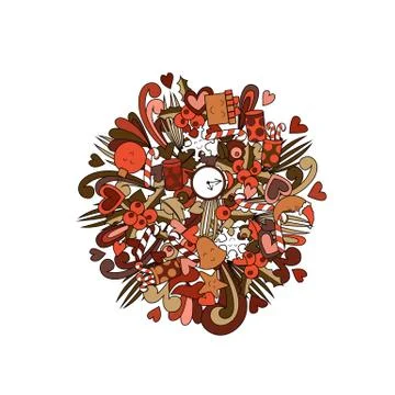 New year doodle design. Stock Illustration