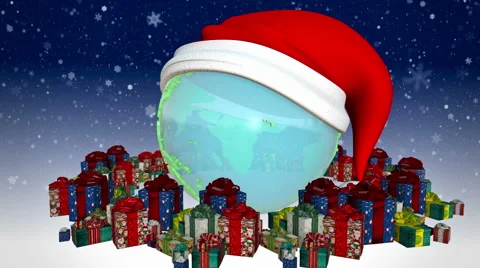 New year Earth with presents Stock Footage 44159928