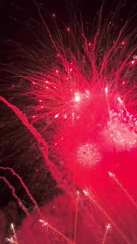 New Year Eve Countdown Fireworks Stock Footage 325292389