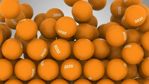 New Year Falling Balls with 2020 Video stock 99461571