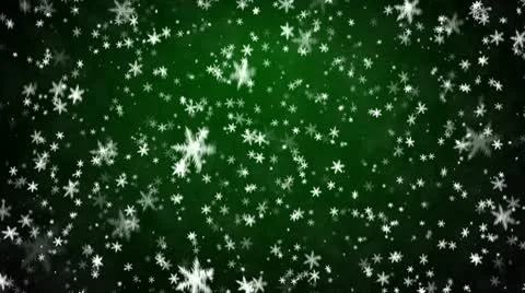 New year - falling snow on a green background Stock Footage 9074334