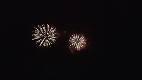New year festive fireworks in the sky Stock Footage
