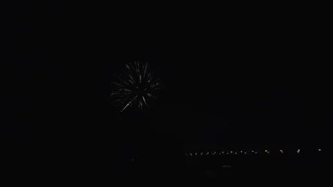 New year festive fireworks in the sky Stock Footage 166391753