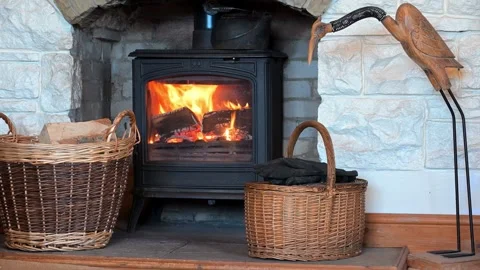 New Year Fireplace. Stock Footage 321470548