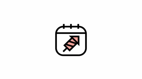 New year firework calendar icon - new year symbol motion design Stock Footage 293297969
