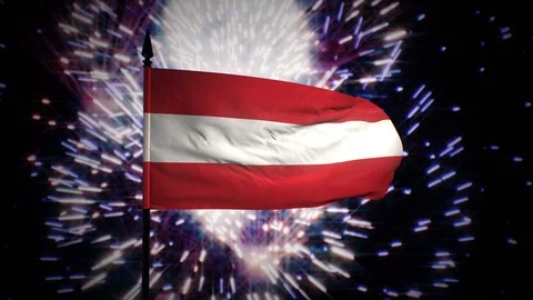 New year firework flag of Austria Stock Footage 100089800