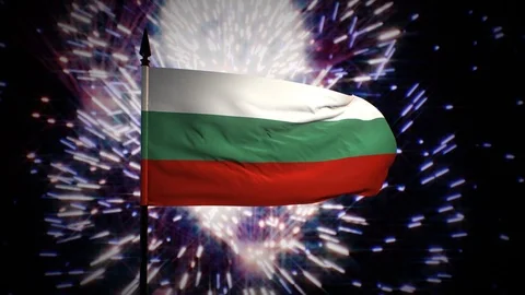 New year firework flag of Bulgaria Stock Footage 100242760