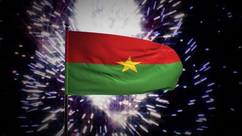 New year firework flag of Burkina Faso Stock Footage 101343021