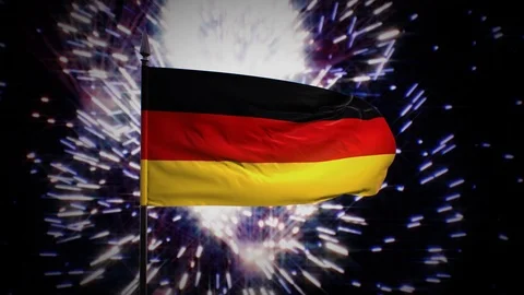 New year firework flag of Germany Stock Footage 100245697