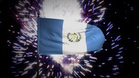 New year firework flag of Guatemala Stock Footage 101346790