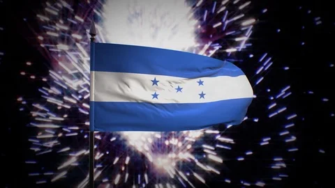 New year firework flag of Honduras Stock Footage 101347642
