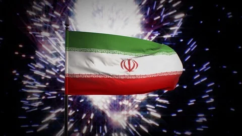 New year firework flag of Iran Stock Footage 101348202