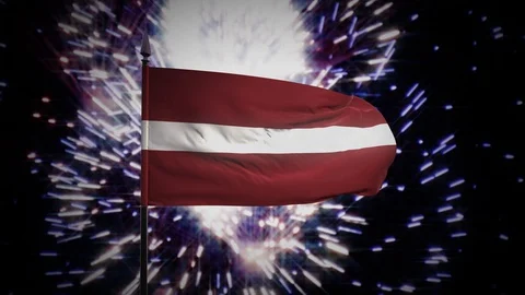 New year firework flag of Latvia Stock Footage 101350323