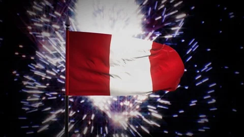 New year firework flag of Peru Stock Footage 101353888
