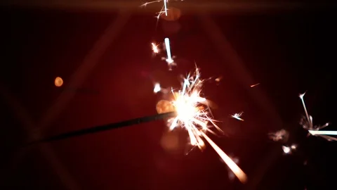 New Year Firework Sparkler Burning Stock Footage 98423561
