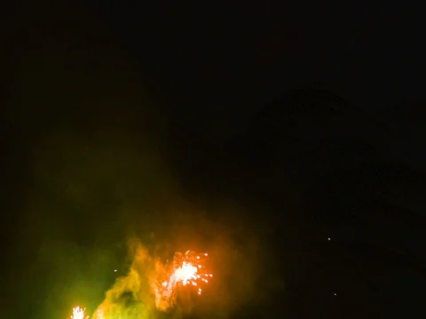 New Year Fireworks Stock Footage 80381269