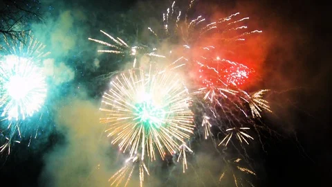 New year fireworks Stock Footage 101587436