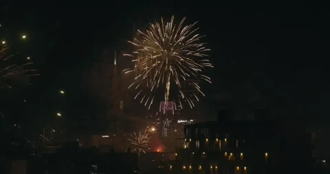 New Year fireworks Stock Footage 266982283