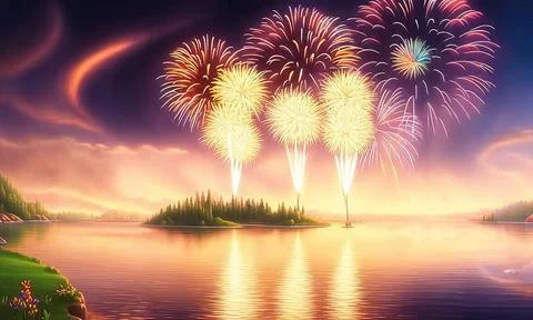New year fireworks Stock Illustration