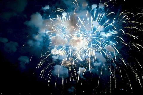 New Year fireworks, inside view of fireworks Stock Photos