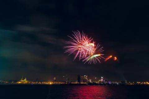 New Year fireworks Stock Photos