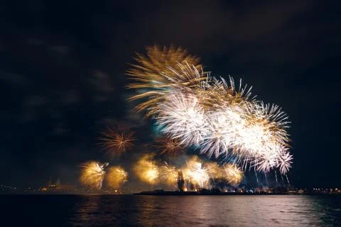 New Year fireworks 스톡 사진