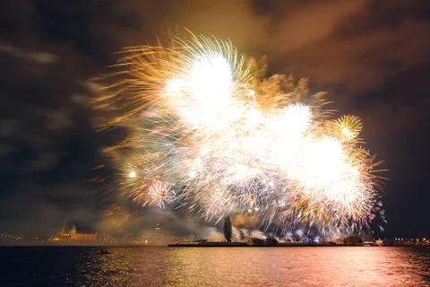 New Year fireworks Stock Photos