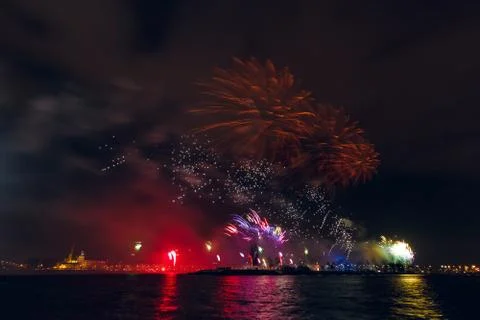 New Year fireworks Stock Photos